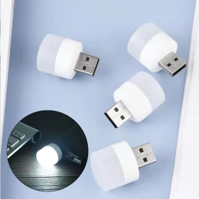 Picture of 3Pcs Wall Socket Plug-in LED Night Light USB Ultra-Small LED Lamps With 3000K Warm Light LED Lamps For Bathroom Car Kitchen Hallway - White