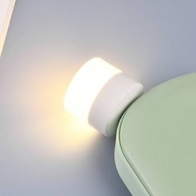 Picture of 3Pcs Wall Socket Plug-in LED Night Light USB Ultra-Small LED Lamps With 3000K Warm Light LED Lamps For Bathroom Car Kitchen Hallway - White