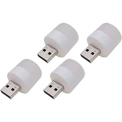Picture of 3Pcs Wall Socket Plug-in LED Night Light USB Ultra-Small LED Lamps With 3000K Warm Light LED Lamps For Bathroom Car Kitchen Hallway - White