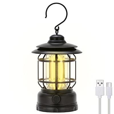 Picture of Outdoor Camping Lights Vintage Dry Battery Camp Light Hanging Lighting Tools Portable Retro Design Lantern with Hook-Multicolor-Asia Express - Black