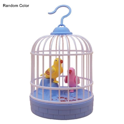 Picture of Mini Decor Simulated Bird Cage Toy Children Birdcage Simulation Voice-controlled Puzzle Kids Electric - Multicolor