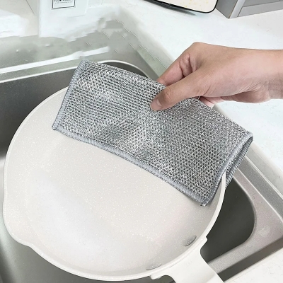 Picture of 3/5/10Pcs Magic Cleaning Cloth Kitchen Dishwashing Towel Metal Steel Wire Cleaning Rag For Dish Pot Cleaning Tools-The Asia Express-Dish Cloth & Towels