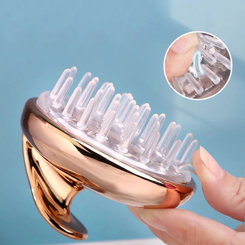 Picture of Silicone shampoo brush and massager comb for hair care asia express - Multicolor
