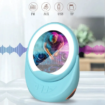 Picture of Music Player Hand-Free Phone Taik with Makeup Mirror 3 Modes Adjustable Cellphone Holder Wireless Charging-White-Asia Express - Multicolor