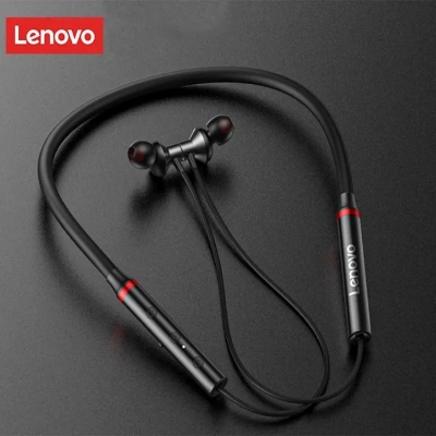 Picture of Lenovo HE05 earphones Magnetic Earbuds Bluetooth Headphones Sports Neckband Headset With Noise Cancelling mic-asia express - Black