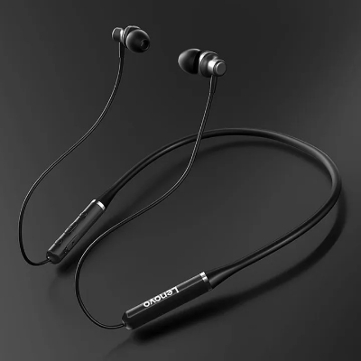 Picture of Lenovo HE05 earphones Magnetic Earbuds Bluetooth Headphones Sports Neckband Headset With Noise Cancelling mic-asia express - Black