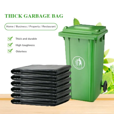 Picture of BLACK (24" X18") 100PCS Trash Bag / Poly Bag / Garbage Bag / Moyla Felar Bag / Polibag
