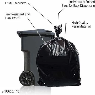 Picture of BLACK (24" X18") 100PCS Trash Bag / Poly Bag / Garbage Bag / Moyla Felar Bag / Polibag