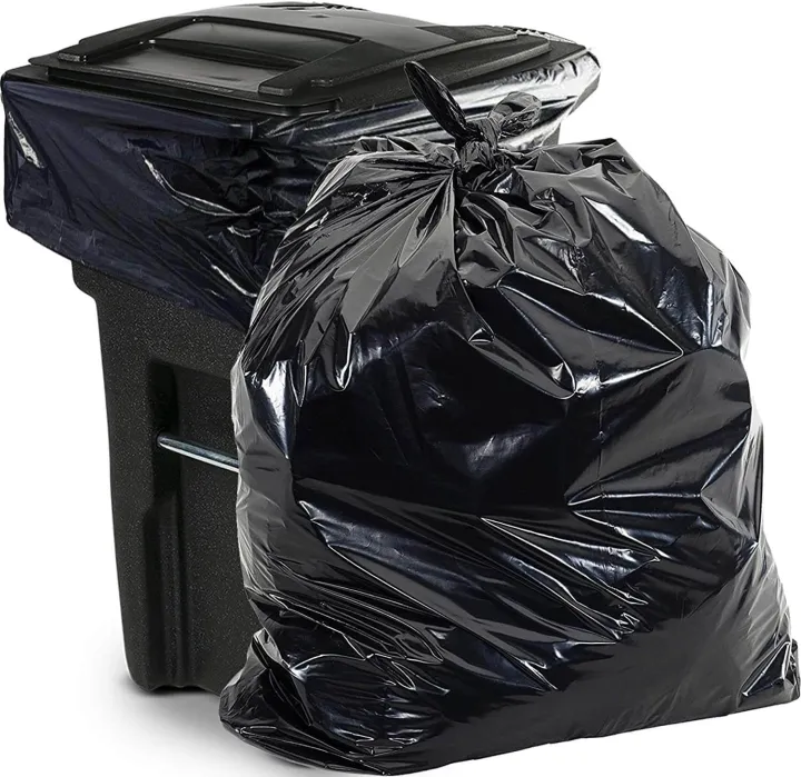 Picture of BLACK (24" X18") 100PCS Trash Bag / Poly Bag / Garbage Bag / Moyla Felar Bag / Polibag