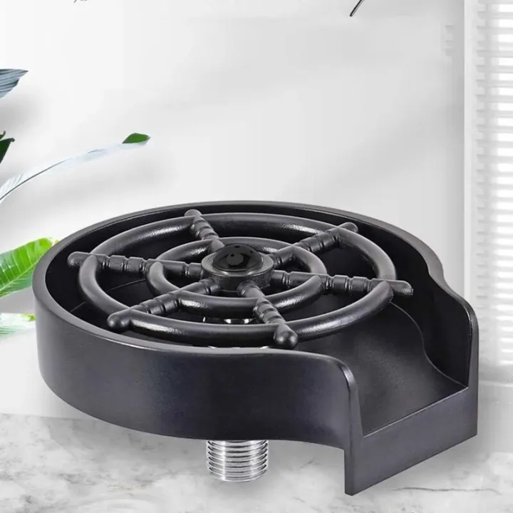Picture of Automatic High Pressure Glass Cup Washer Kitchen Sink Rinser Machine Household Bar Beer Milk Bottle Tea Cup Cleaning Tool - Black