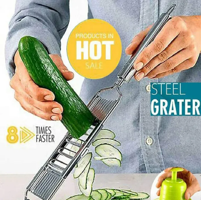 Picture of Multi-purpose Slicer Cuts Stainless Steel Grater Peeler Set Cheese Grater Cabbage Shredder Kitchen Tool For Kitchen - Silver