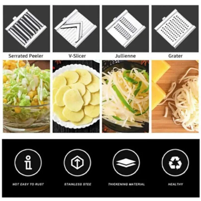 Picture of Multi-purpose Slicer Cuts Stainless Steel Grater Peeler Set Cheese Grater Cabbage Shredder Kitchen Tool For Kitchen - Silver