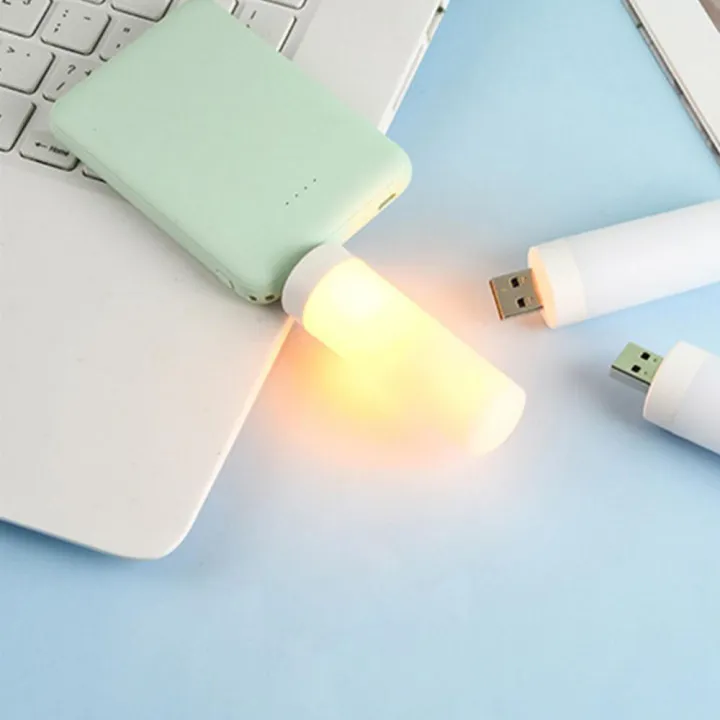 Picture of LED USB Atmosphere Light Flame Flashing Candle Lights Book Lamp for Power Bank Camping Lighting Cigarette Lighter Effect Light-Asia Express - Multicolor