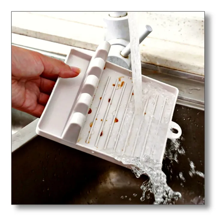 Picture of Kitchen Spoon Holder Slots Cooking Utensil Storage Rack Silicone Spoon Rests Mat Stand Heat Resistant Cooking Spatula Holder Tray Kitchen Gadgets,Multifunctional Kitchen Storage Rack ! Piece of 1 - Multicolor