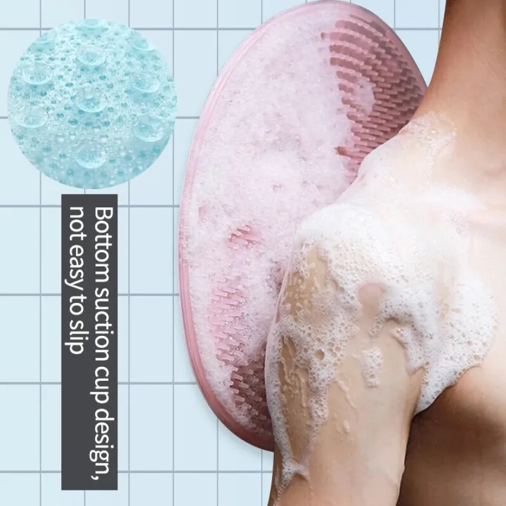 Picture of Bathroom Non-Slip Silicone Pad Household Bath Foot Pad Multifunctional Massage Mat Bath Back Massage Pad Cleaning Supplies Brush - Multicolor
