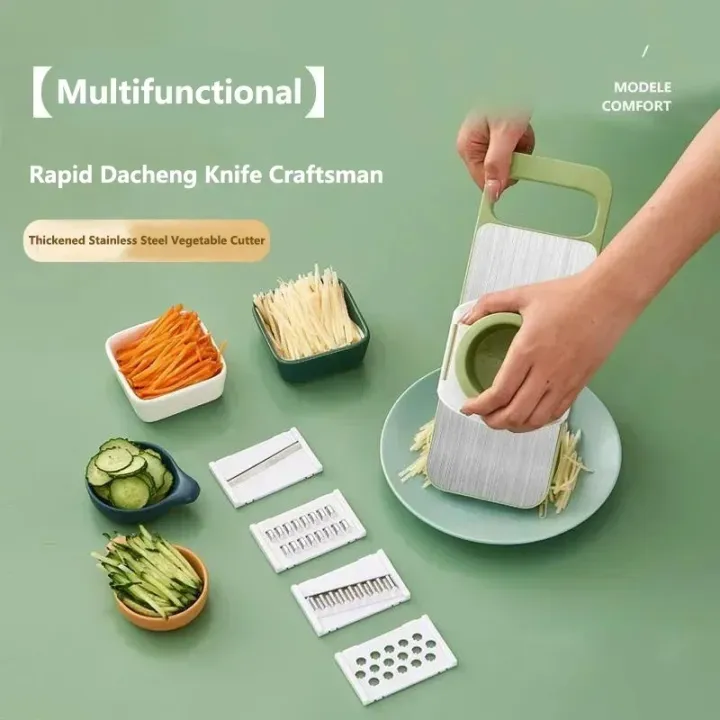 Picture of Kitchen Manual Vegetable Slicer Stainless Steel Vegetable Slicer Shredder Cutter Potato Shredders Garlic Carrot Grater Chopper-The Asia Express - Multicolor