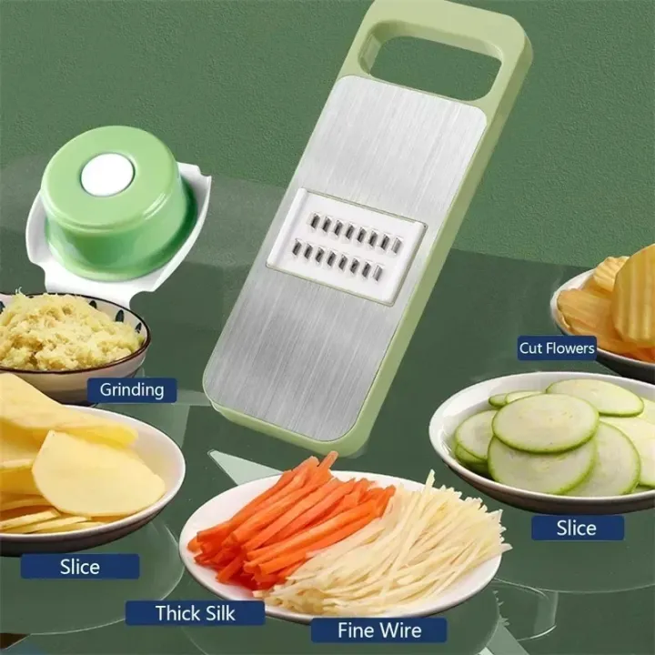 Picture of Kitchen Manual Vegetable Slicer Stainless Steel Vegetable Slicer Shredder Cutter Potato Shredders Garlic Carrot Grater Chopper-The Asia Express - Multicolor