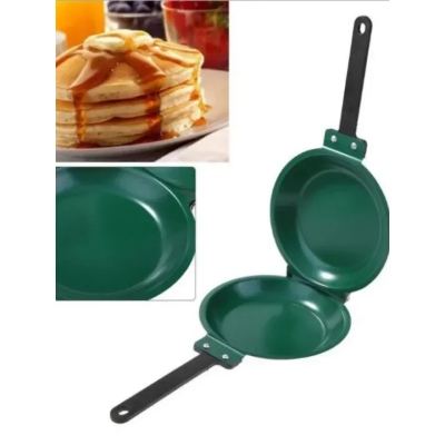 Picture of Double Sided Frying Pan Green Nonstick Stir Frying Pan with Ceramic Coating Pancake Maker Cake Maker Home Kitchen Cookware-The Asia Express - Green