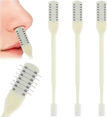 Picture of 360 Degree Rotating Double Head Nose Hair Trimmer Earpick Nose Hair Removal Trimming Portable Nose Ear Hair Trimmer Tool-The Asia Express - White