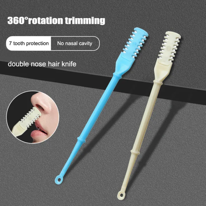Picture of 360 Degree Rotating Double Head Nose Hair Trimmer Earpick Nose Hair Removal Trimming Portable Nose Ear Hair Trimmer Tool-The Asia Express - White