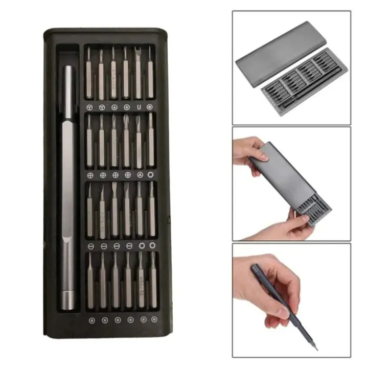 Picture of 24 in 1 Multifunctional Screwdriver Tool Set For Mobile Phone, Computer, Electronic Product repair, Camera Maintenance and Disassembly_The Asia Express - Black
