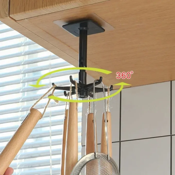 Picture of Kitchen Hook Multi-Purpose Hooks 360 Degrees Rotated Rotatable Rack For Organizer And Storage Spoon Hanger For Kitchen Gadgets_The Asia Express - Multicolor
