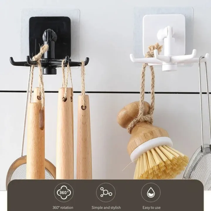 Picture of Kitchen Hook Multi-Purpose Hooks 360 Degrees Rotated Rotatable Rack For Organizer And Storage Spoon Hanger For Kitchen Gadgets_The Asia Express - Multicolor