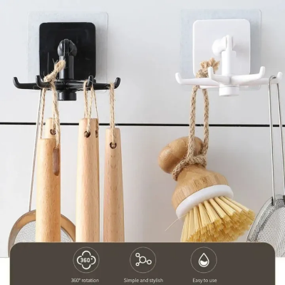 Picture of Kitchen Hook Multi-Purpose Hooks 360 Degrees Rotated Rotatable Rack For Organizer And Storage Spoon Hanger For Kitchen Gadgets_The Asia Express - Multicolor
