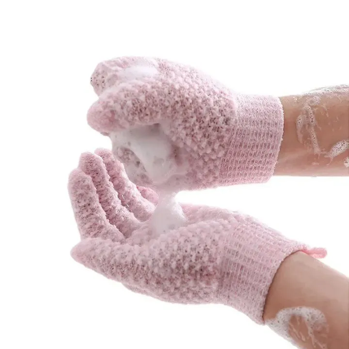 Picture of 1/2 pcs Pack Of Five Finger Bath Gloves Creative Home Body Massage Sponge Lazy Bath Gloves Deodorant Massage Elastic Bath Scrub Mud_The Asia Express