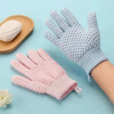 Picture of 1/2 pcs Pack Of Five Finger Bath Gloves Creative Home Body Massage Sponge Lazy Bath Gloves Deodorant Massage Elastic Bath Scrub Mud_The Asia Express