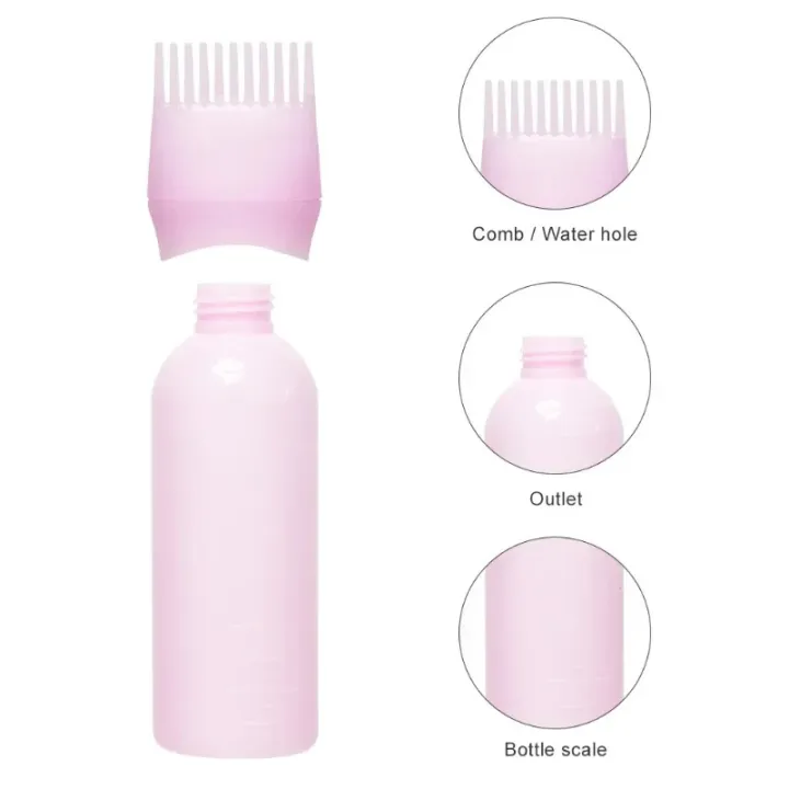 Picture of 160ml Multicolor Plastic Hair Dye Refillable Bottle Applicator Oil Comb Dispensing Salon Hair Coloring Hairdressing Styling Tool_The Asia Express - Multicolor