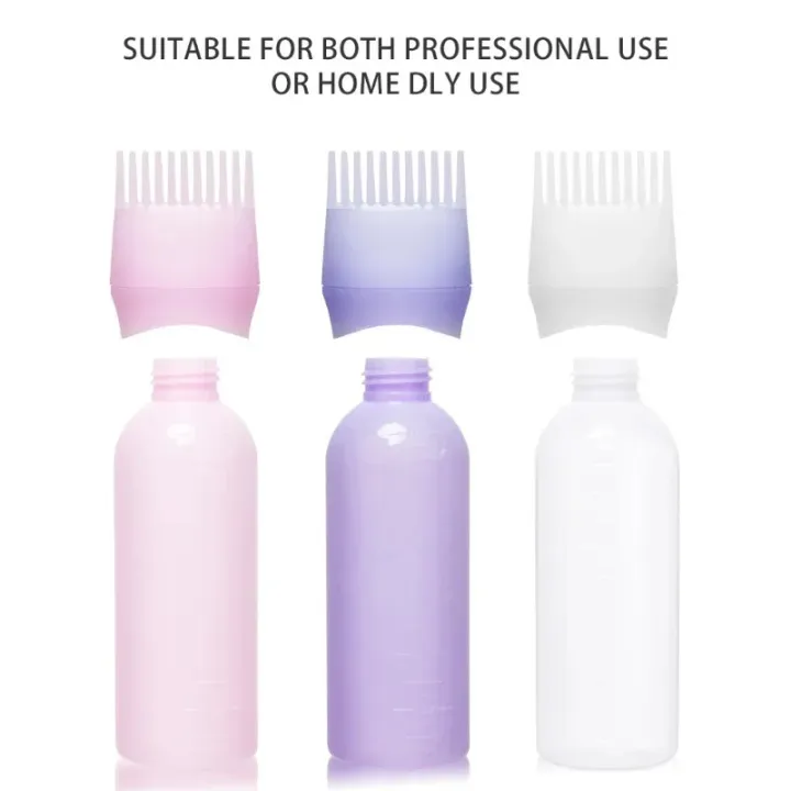 Picture of 160ml Multicolor Plastic Hair Dye Refillable Bottle Applicator Oil Comb Dispensing Salon Hair Coloring Hairdressing Styling Tool_The Asia Express - Multicolor