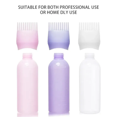Picture of 160ml Multicolor Plastic Hair Dye Refillable Bottle Applicator Oil Comb Dispensing Salon Hair Coloring Hairdressing Styling Tool_The Asia Express - Multicolor