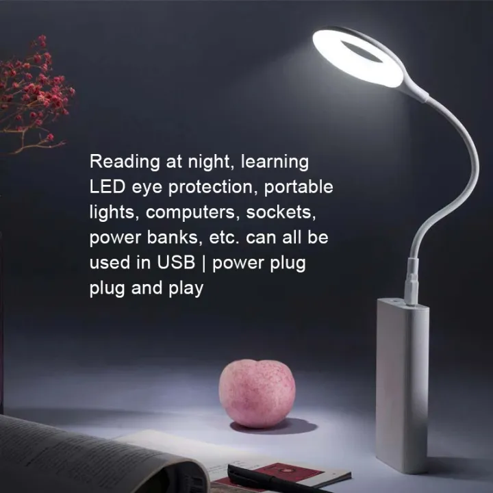 Picture of Portable LED Book Light USB Flexo Led Desk Lamp Intelligent Voice Reading Lamp For Computer PC Laptop Ring Eye Care Lighting-The Asia Express - Multicolor