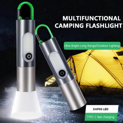Picture of Multifunctional LED Flashlight XST-836 Work Light USB Rechargeable Camping Fishing Lantern Waterproof Zoom Torch KeyChain Lamp-The Asia Express - Multicolor