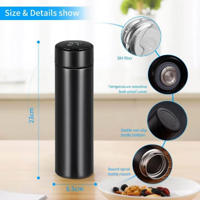 Picture of Stainless Steel Smart Water Bottle,Temperature Display,LED Digital Smart Vacuum Water Bottle,Touch Intelligent Temperature Display Vacuum Flasks 500ml -The Asia Express - Multicolor