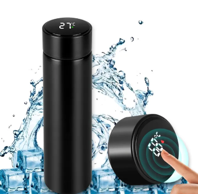 Picture of Stainless Steel Smart Water Bottle,Temperature Display,LED Digital Smart Vacuum Water Bottle,Touch Intelligent Temperature Display Vacuum Flasks 500ml -The Asia Express - Multicolor