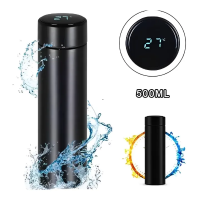 Picture of Stainless Steel Smart Water Bottle,Temperature Display,LED Digital Smart Vacuum Water Bottle,Touch Intelligent Temperature Display Vacuum Flasks 500ml -The Asia Express - Multicolor