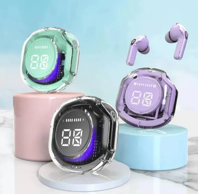 Picture of Wireless earphone Bluetooth earbuds Transparent Digital Display TWS Mecha Style Sports Headphones-The Asia Express - Multicolor