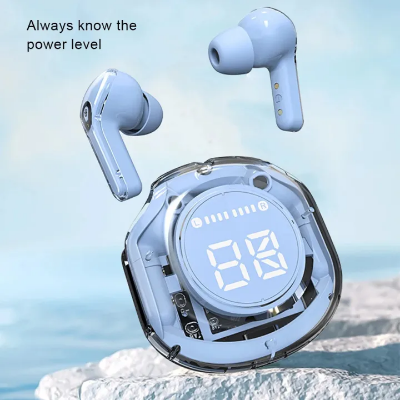 Picture of Wireless earphone Bluetooth earbuds Transparent Digital Display TWS Mecha Style Sports Headphones-The Asia Express - Multicolor