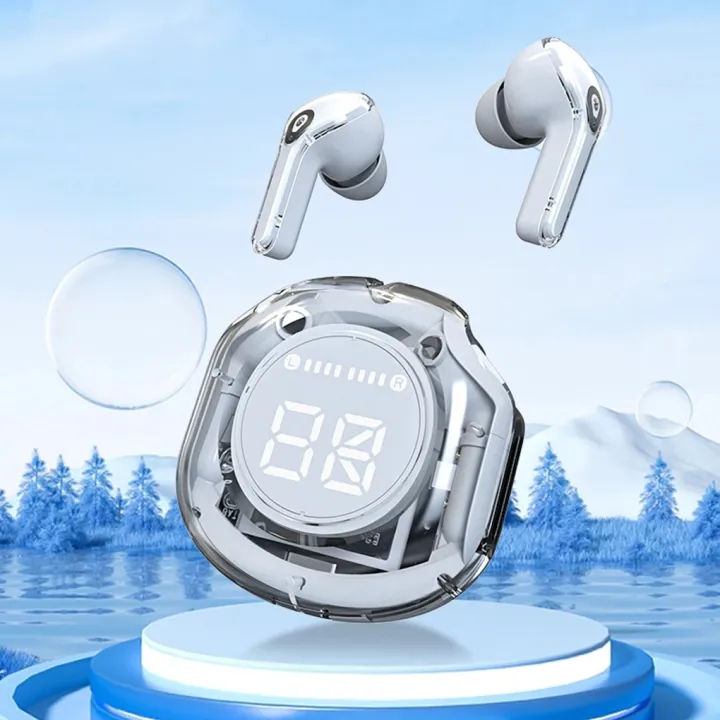 Picture of Wireless earphone Bluetooth earbuds Transparent Digital Display TWS Mecha Style Sports Headphones-The Asia Express - Multicolor