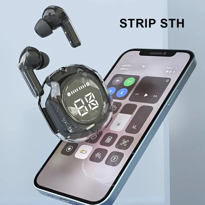 Picture of Wireless earphone Bluetooth earbuds Transparent Digital Display TWS Mecha Style Sports Headphones-The Asia Express - Multicolor