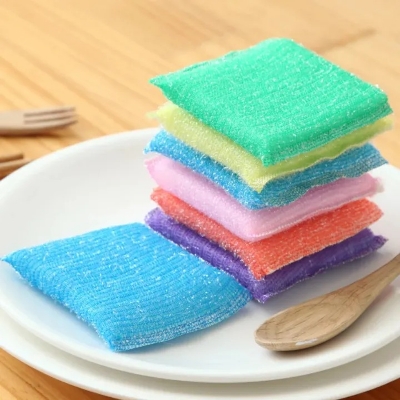 Picture of 4pcs Double Sided Kitchen Cleaning Sponge Kitchen Clean Cloth Dishwashing Sponge Decontamination Pot Bowl Clean Bathroom Accessories-Multicolor-The Asia Express - Multicolor
