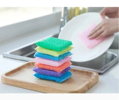 Picture of 4pcs Double Sided Kitchen Cleaning Sponge Kitchen Clean Cloth Dishwashing Sponge Decontamination Pot Bowl Clean Bathroom Accessories-Multicolor-The Asia Express - Multicolor