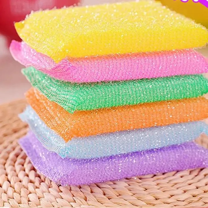 Picture of 4pcs Double Sided Kitchen Cleaning Sponge Kitchen Clean Cloth Dishwashing Sponge Decontamination Pot Bowl Clean Bathroom Accessories-Multicolor-The Asia Express - Multicolor