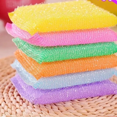 Picture of 4pcs Double Sided Kitchen Cleaning Sponge Kitchen Clean Cloth Dishwashing Sponge Decontamination Pot Bowl Clean Bathroom Accessories-Multicolor-The Asia Express - Multicolor