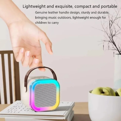 Picture of K12 Karaoke Machine Portable 5.3 Bluetooth Speaker System with 1 Wireless Microphones for Home Family Singing Children's Gifts-The Asia Express - Multicolor