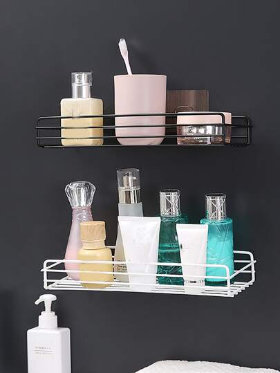 Picture of Punch-Free Bathroom Rack Wall-Mounted Storage For Bathroom Shampoo Cosmetic Seasoning Storage Rack Bathroom Kitchen Accessories-The Asia Express - Black