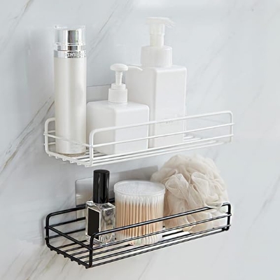 Picture of Punch-Free Bathroom Rack Wall-Mounted Storage For Bathroom Shampoo Cosmetic Seasoning Storage Rack Bathroom Kitchen Accessories-The Asia Express - Black