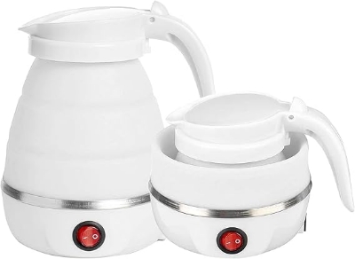 Picture of 600mlTravel Household Folding Kettle Silicone304 Stainless Steel Portable KettleCompression Foldable Leakproof KitchenAppliances-The Asia Express - White